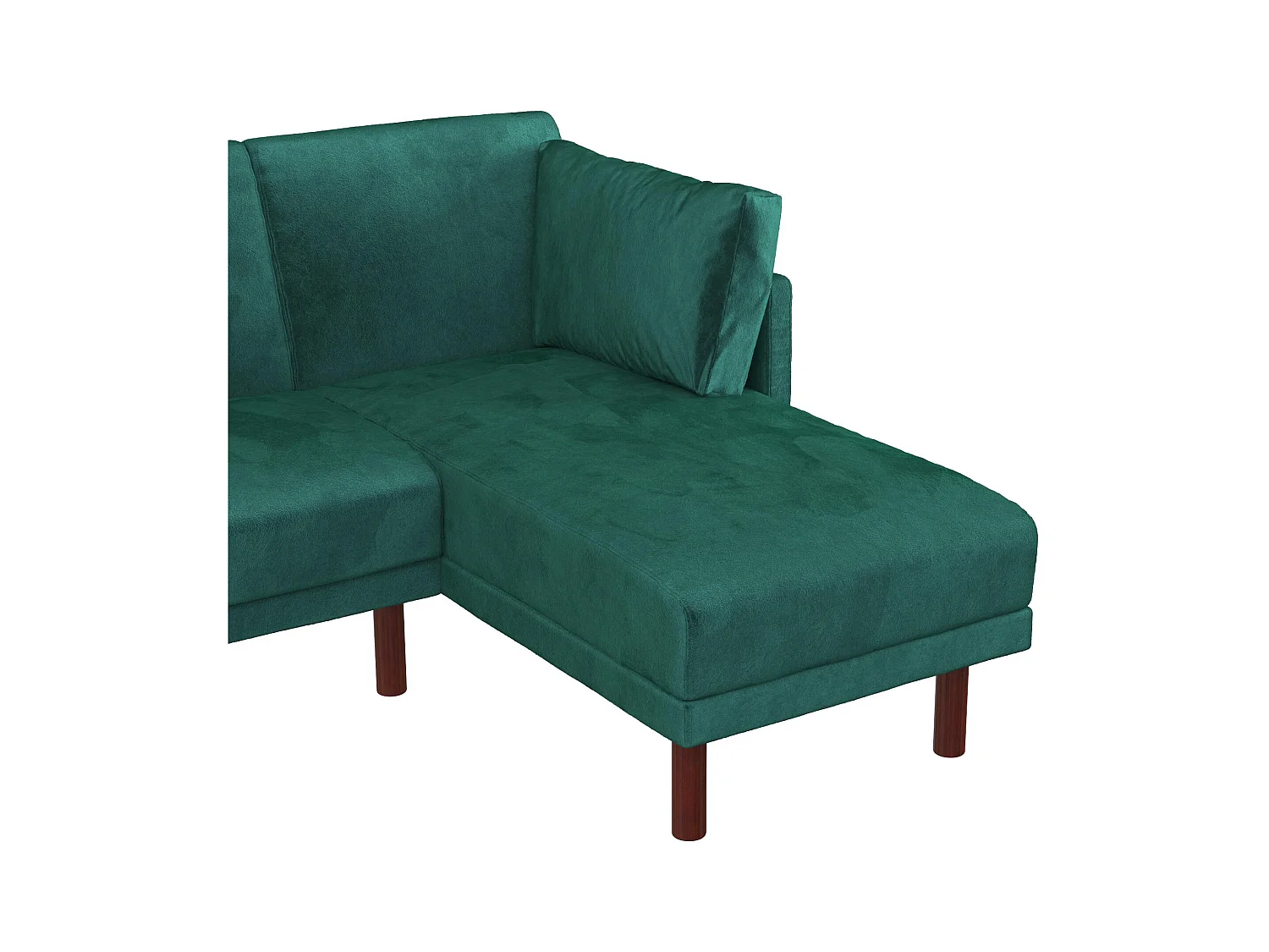 Clair | Canapé-lit 3 places avec chaise longue en vert velours