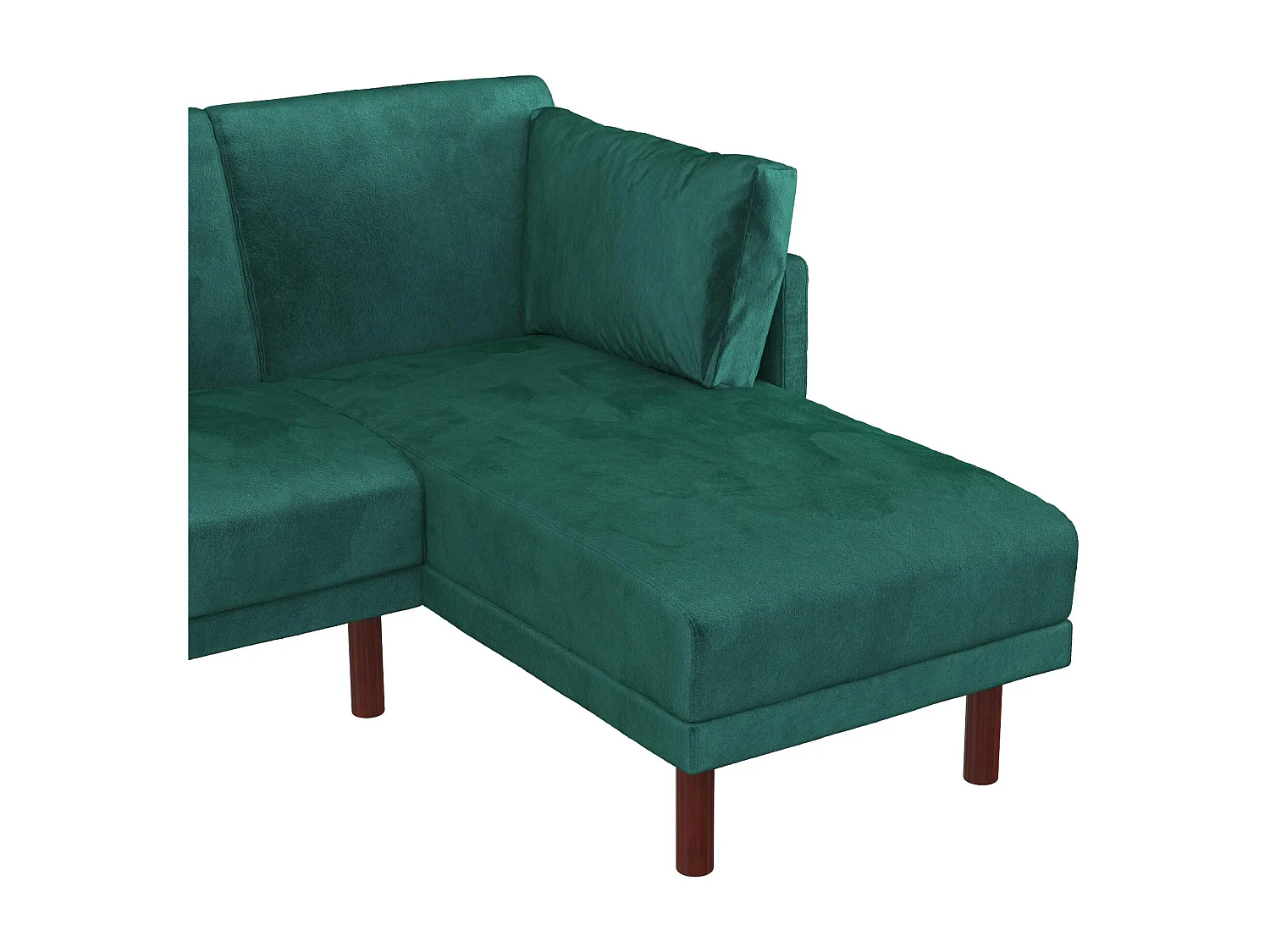 Clair | Canapé-lit 3 places avec chaise longue en vert velours