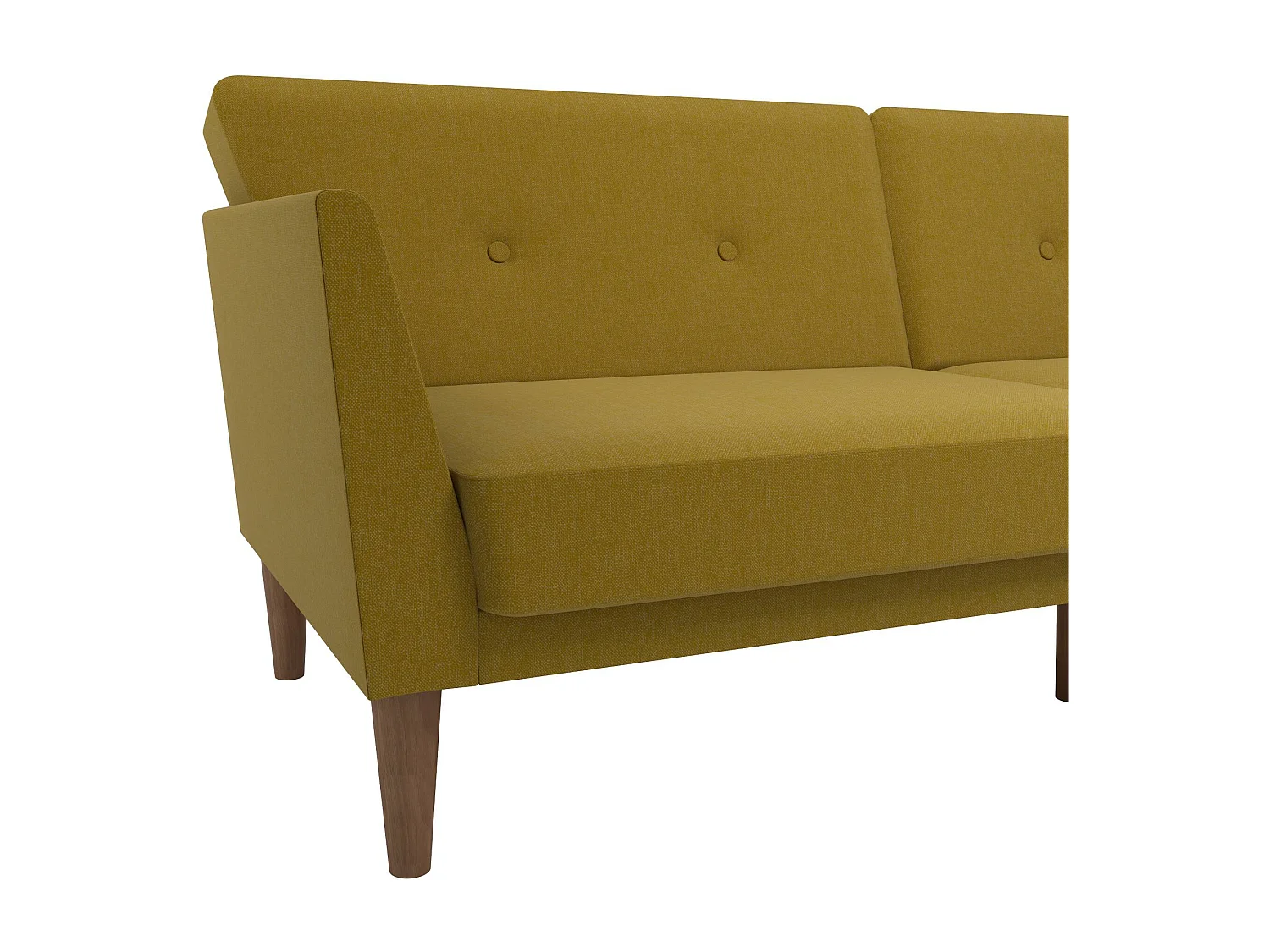 Regal | Canapé lit 3 places en lin jaune moutarde