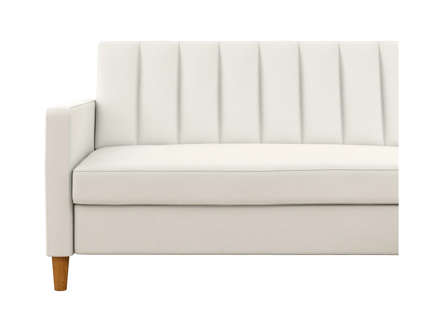 Celine | Canapé-lit 3 places et chaise longue en simili cuir blanc