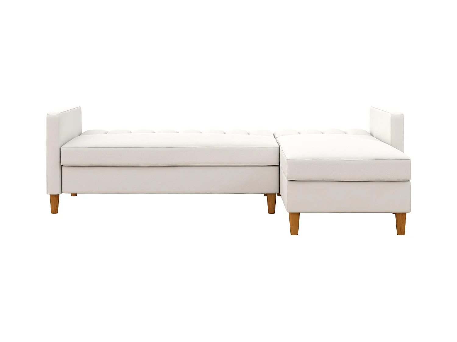 Celine | Canapé-lit 3 places et chaise longue en simili cuir blanc