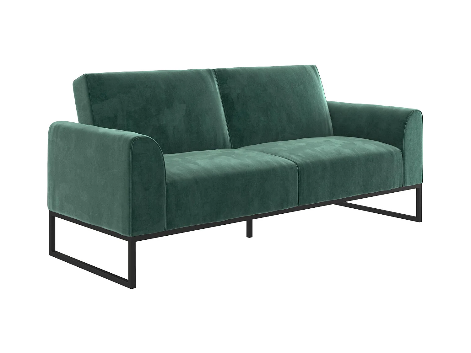 Divano letto 2 posti in velluto verde