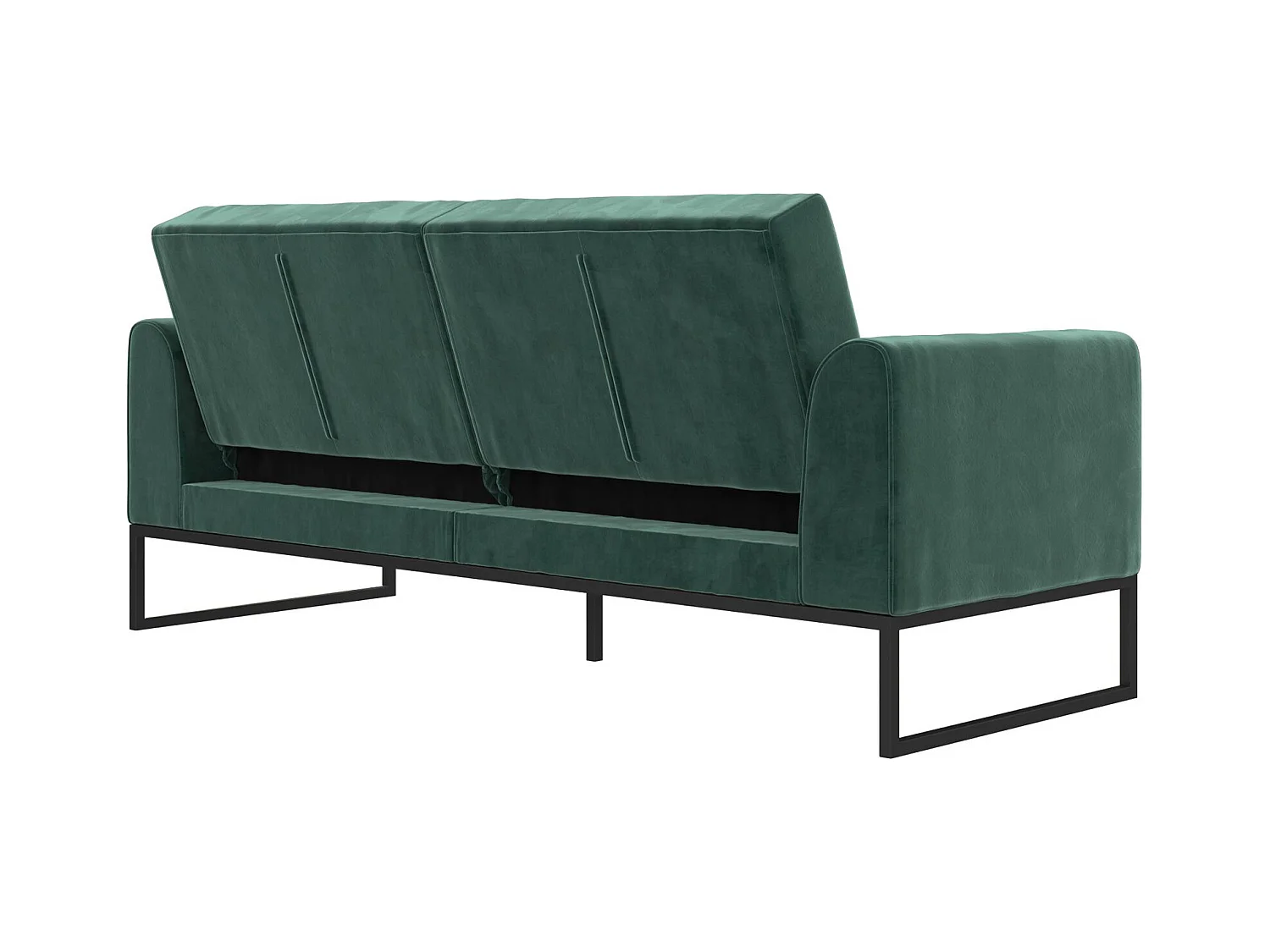 Divano letto 2 posti in velluto verde