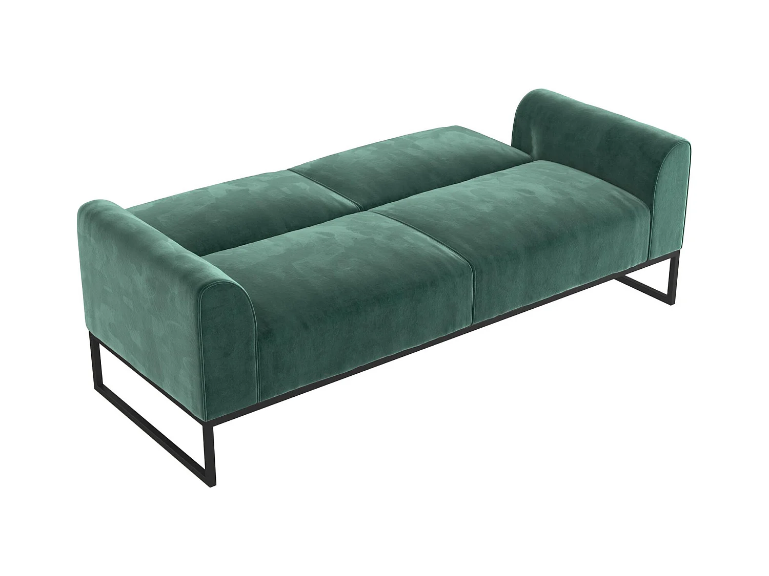 Divano letto 2 posti in velluto verde