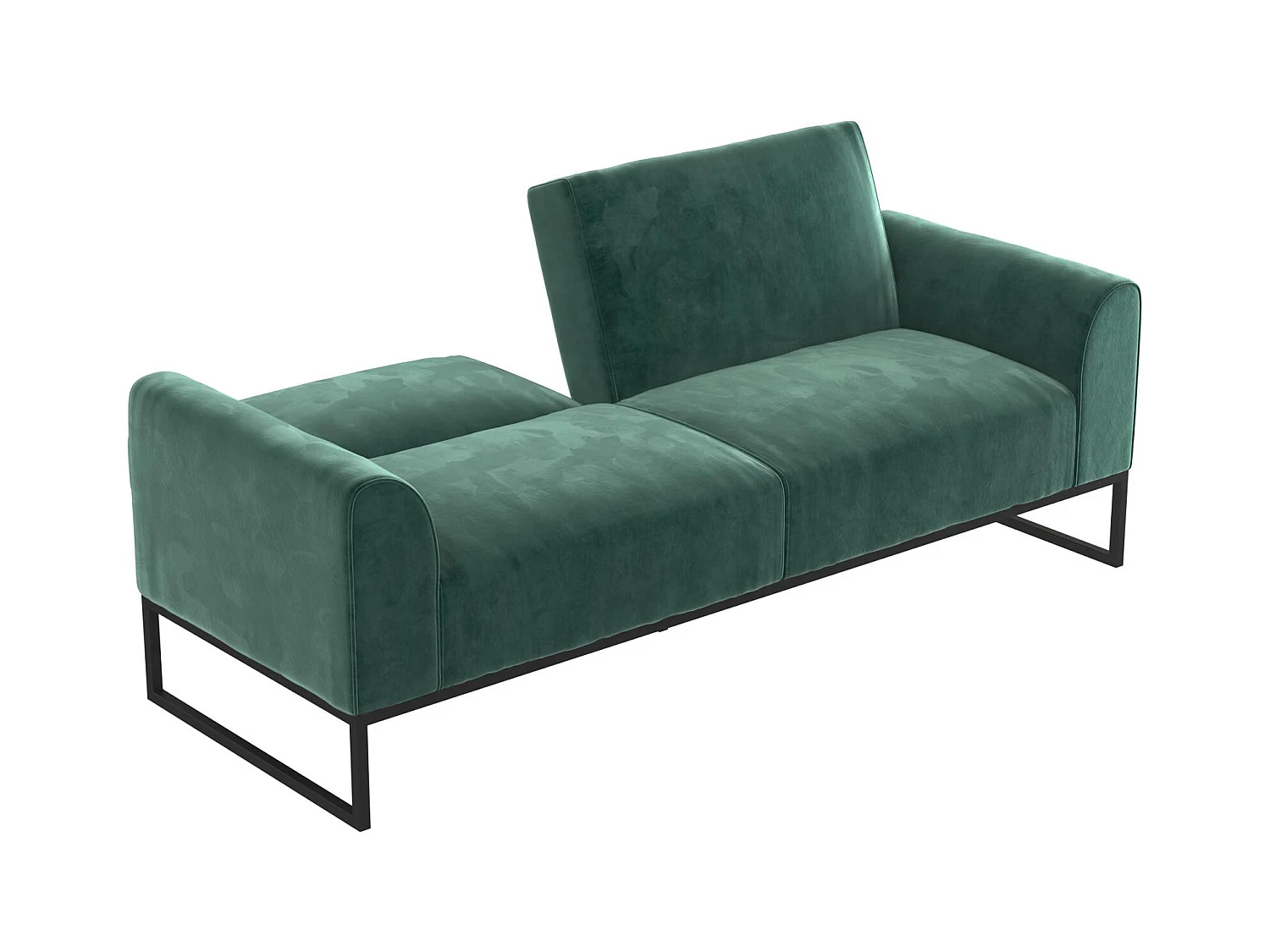 Divano letto 2 posti in velluto verde
