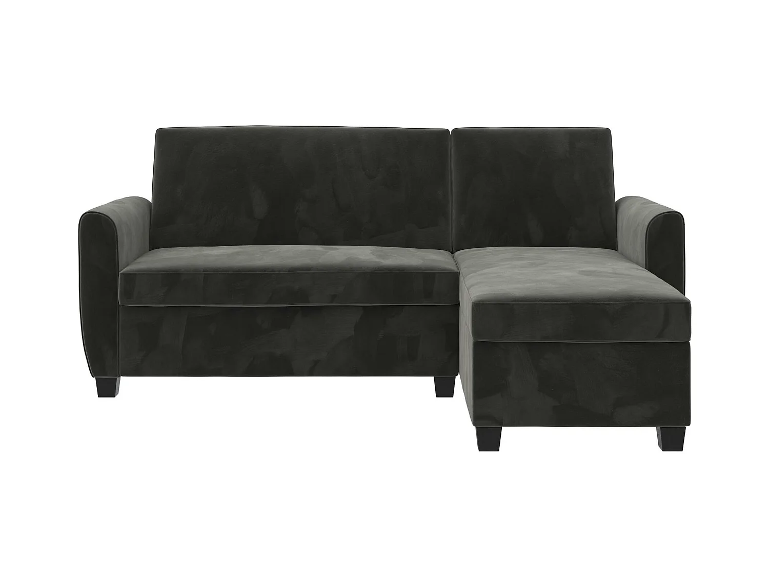 Slaapbank 3 zits met chaise lounge in fluweel grijs