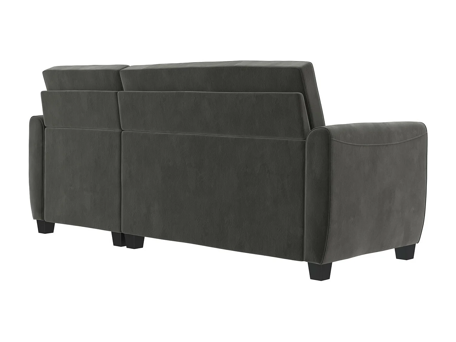 Schlafsofa 3 Sitze mit Chaise Lounge in Velvet Grey