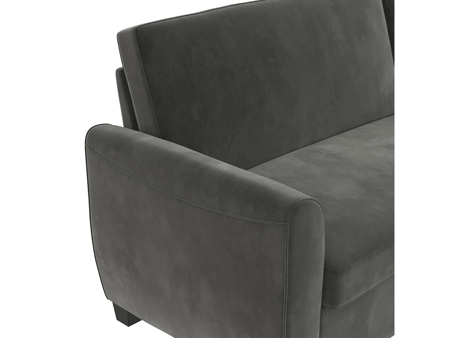 Schlafsofa 3 Sitze mit Chaise Lounge in Velvet Grey