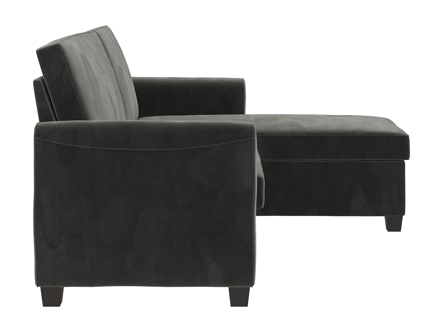 Schlafsofa 3 Sitze mit Chaise Lounge in Velvet Grey