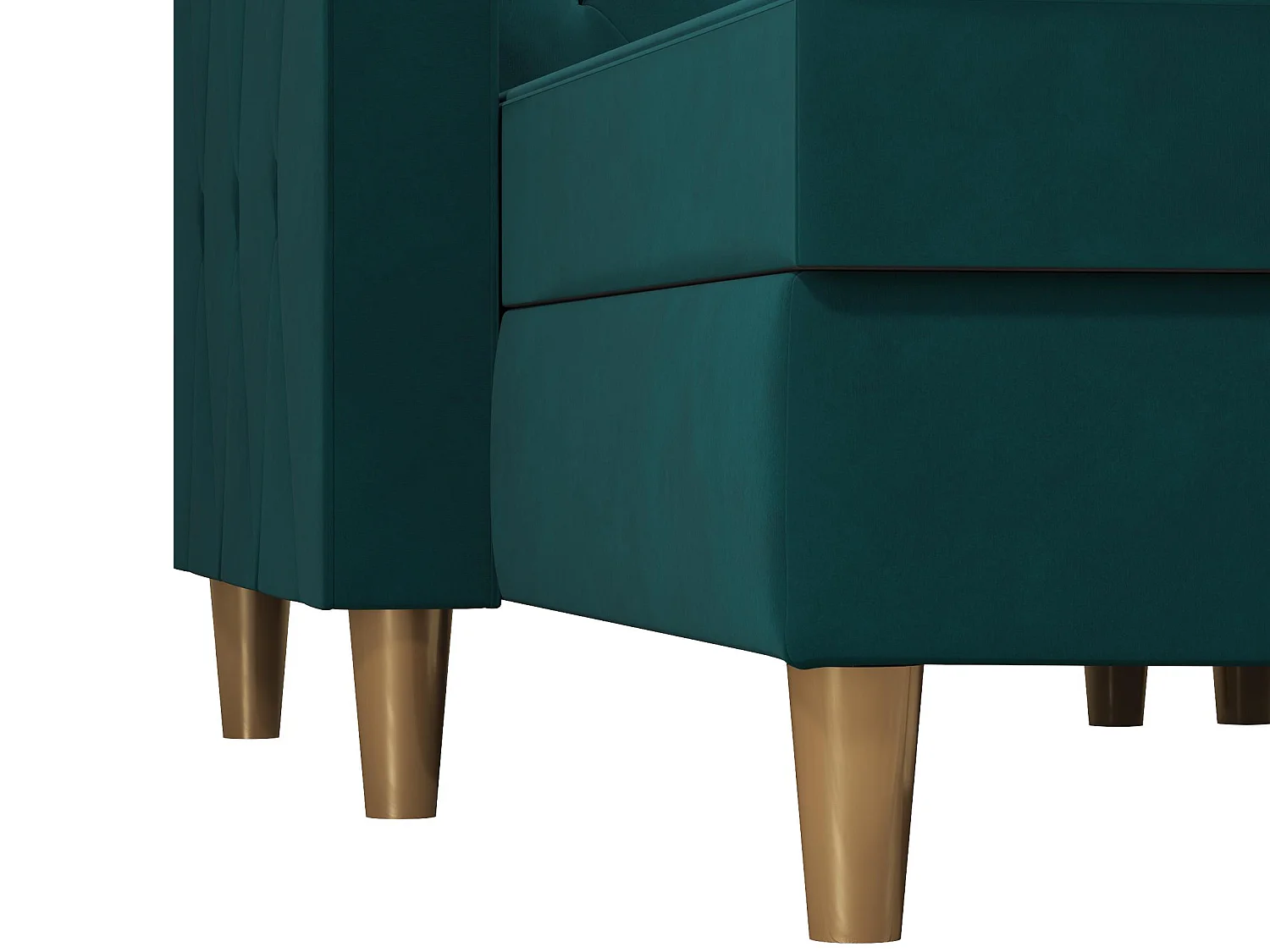 Liberty | Canapé-lit 3 places avec chaise longue en tissu vert