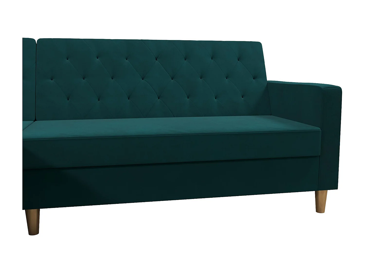 Liberty | Canapé-lit 3 places avec chaise longue en tissu vert