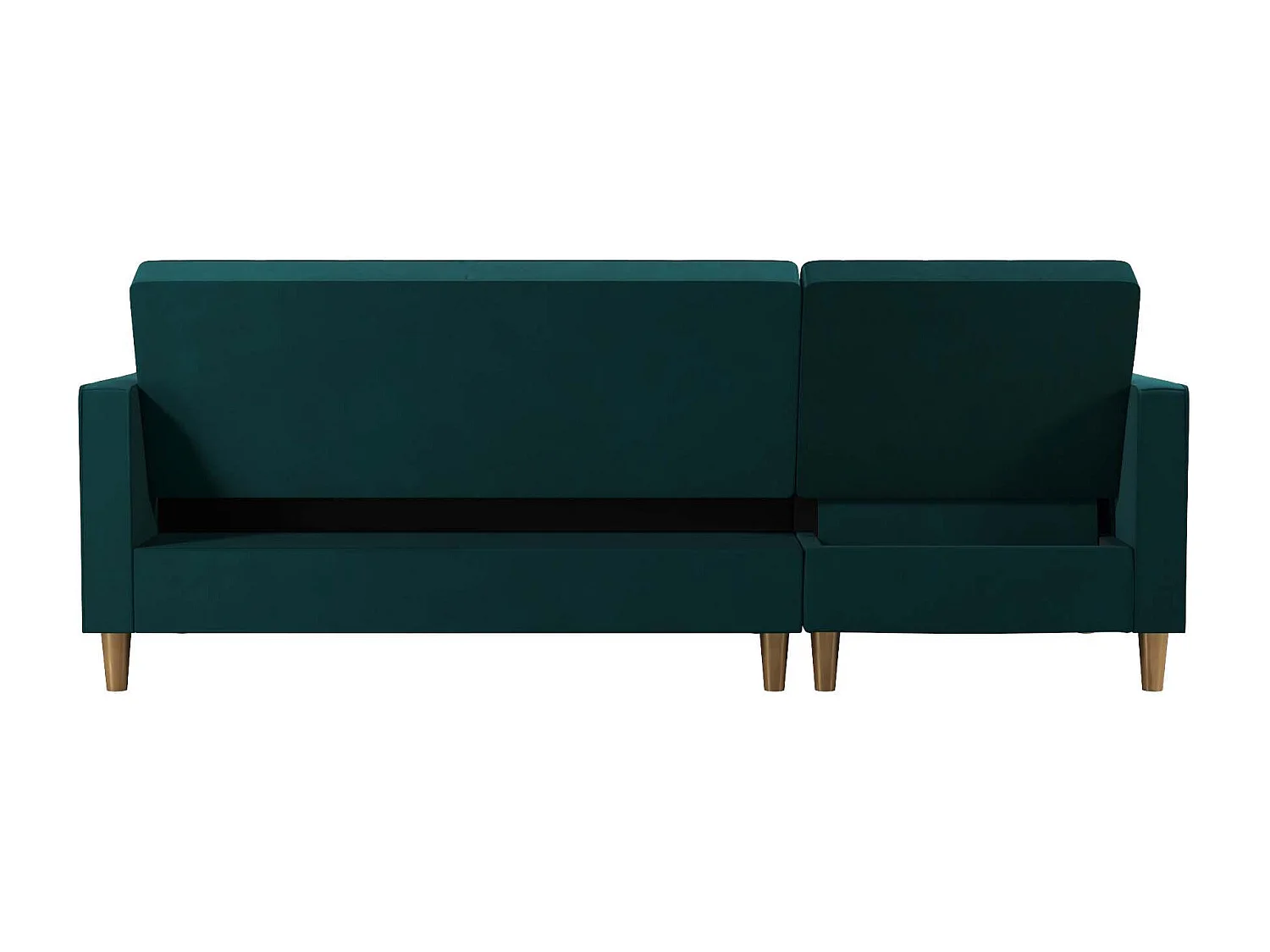 Schlafsofa 3 Sitze mit Chaise Lounge in Chenille Grün