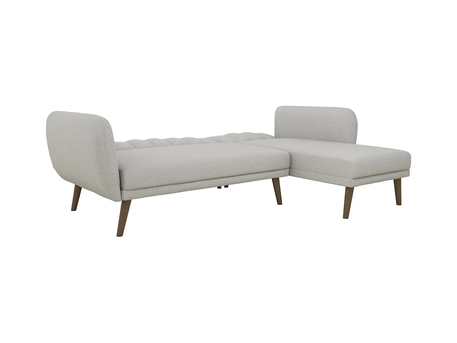 Canapé convertible 3 places avec chaise longue en lin gris clair