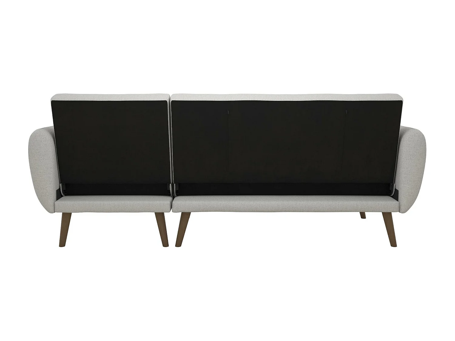 Canapé convertible 3 places avec chaise longue en lin gris clair