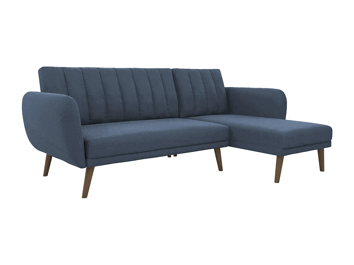 Canapé convertible 3 places avec chaise longue en lin gris clair