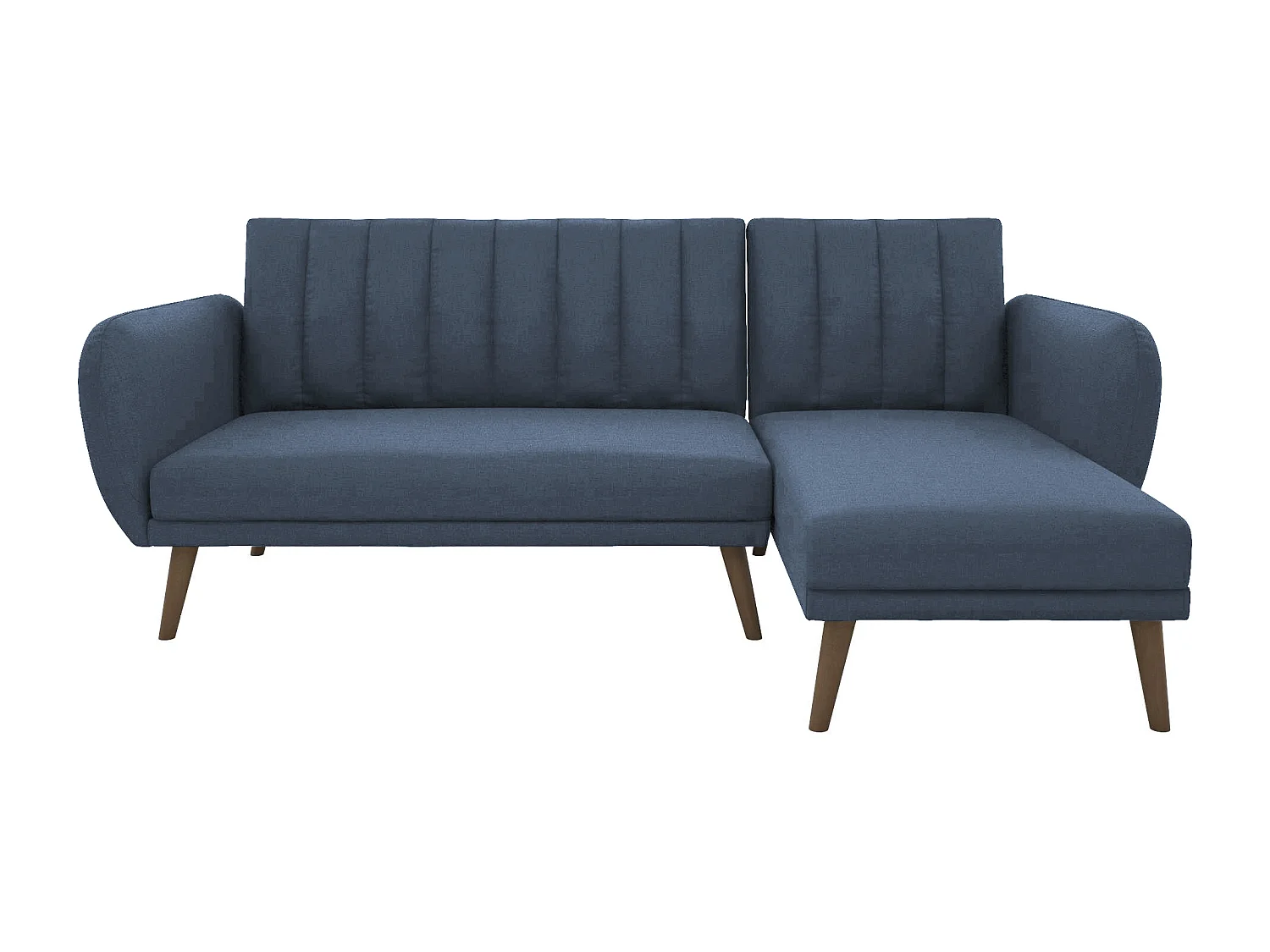 Canapé convertible 3 places avec chaise longue en lin gris clair