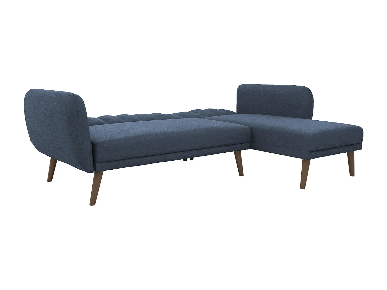 Canapé convertible 3 places avec chaise longue en lin gris clair