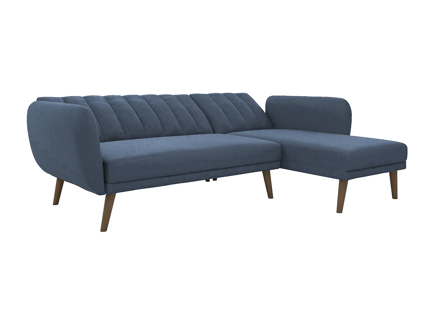 Canapé convertible 3 places avec chaise longue en lin gris clair