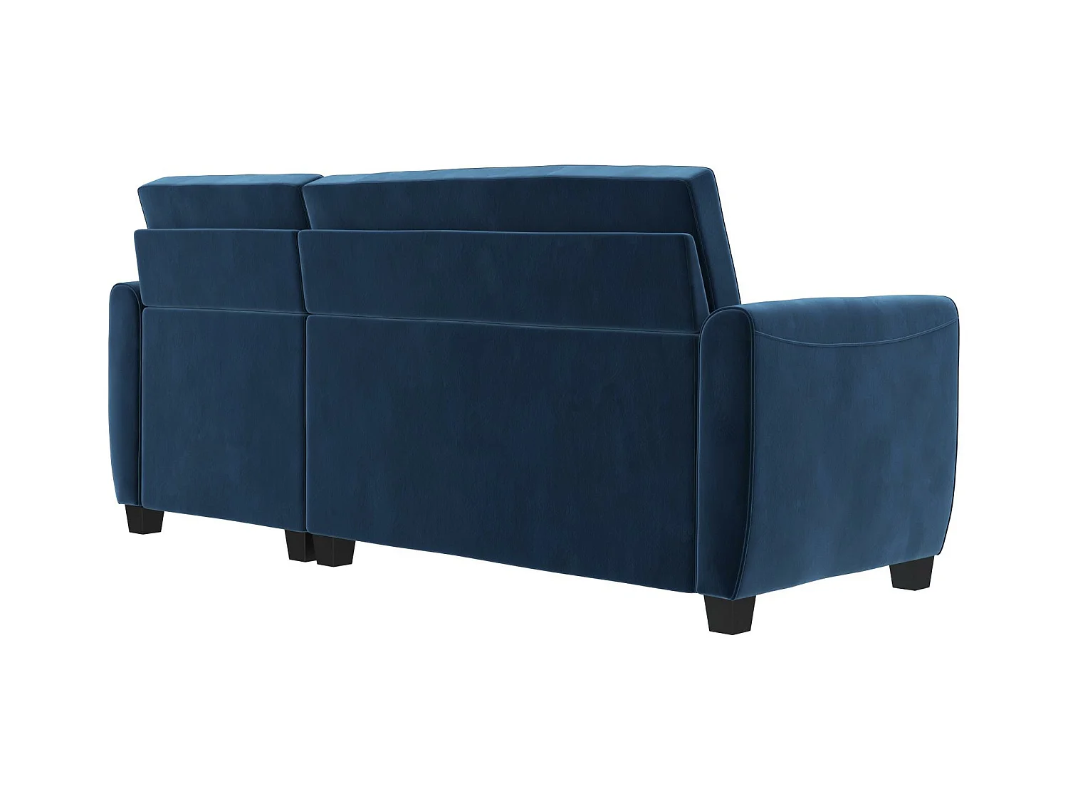 Divano letto 3 posti con chaise lounge in velluto blu scuro