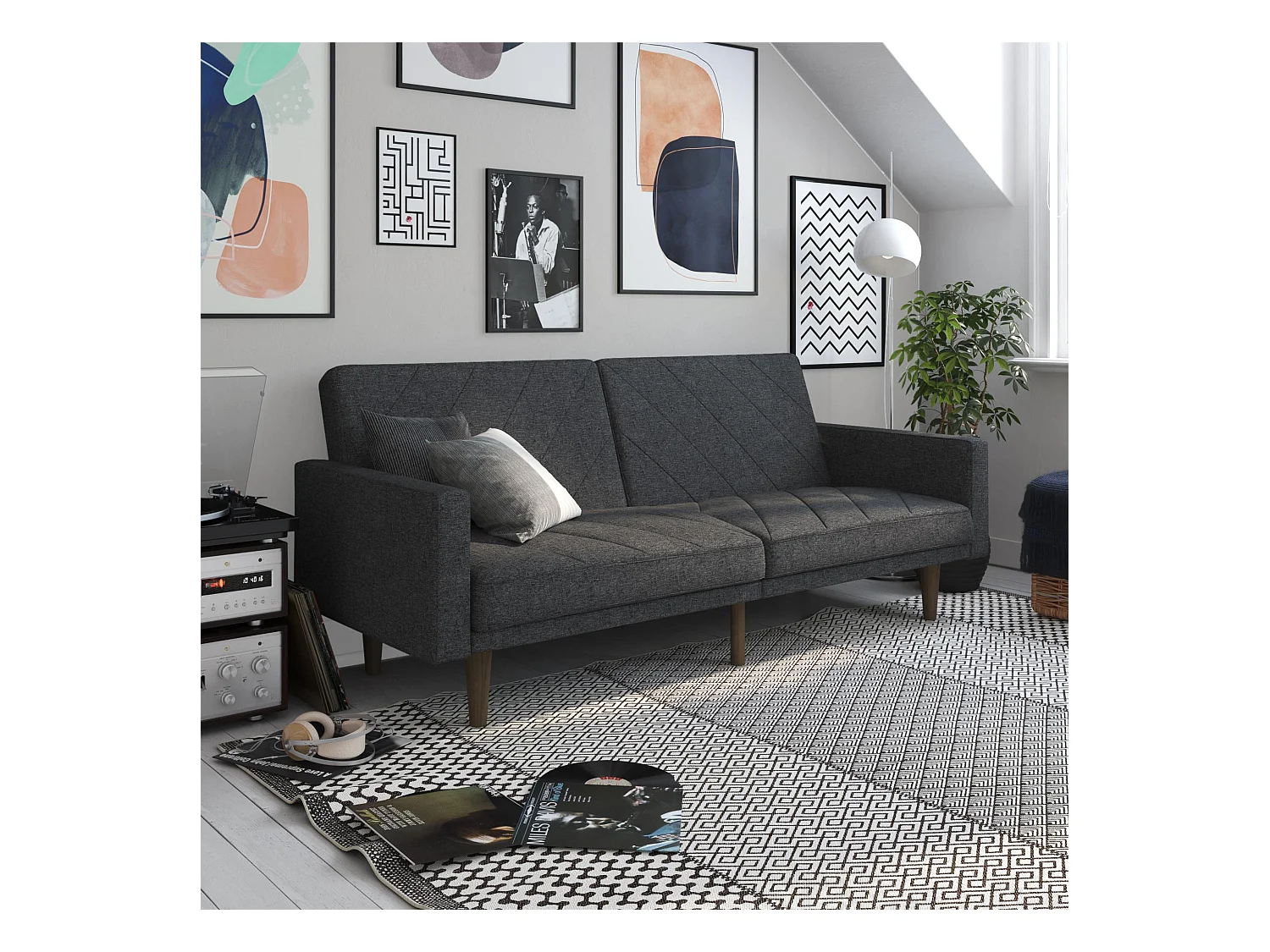 Paxson | Canapé-lit 2 places en gris lin