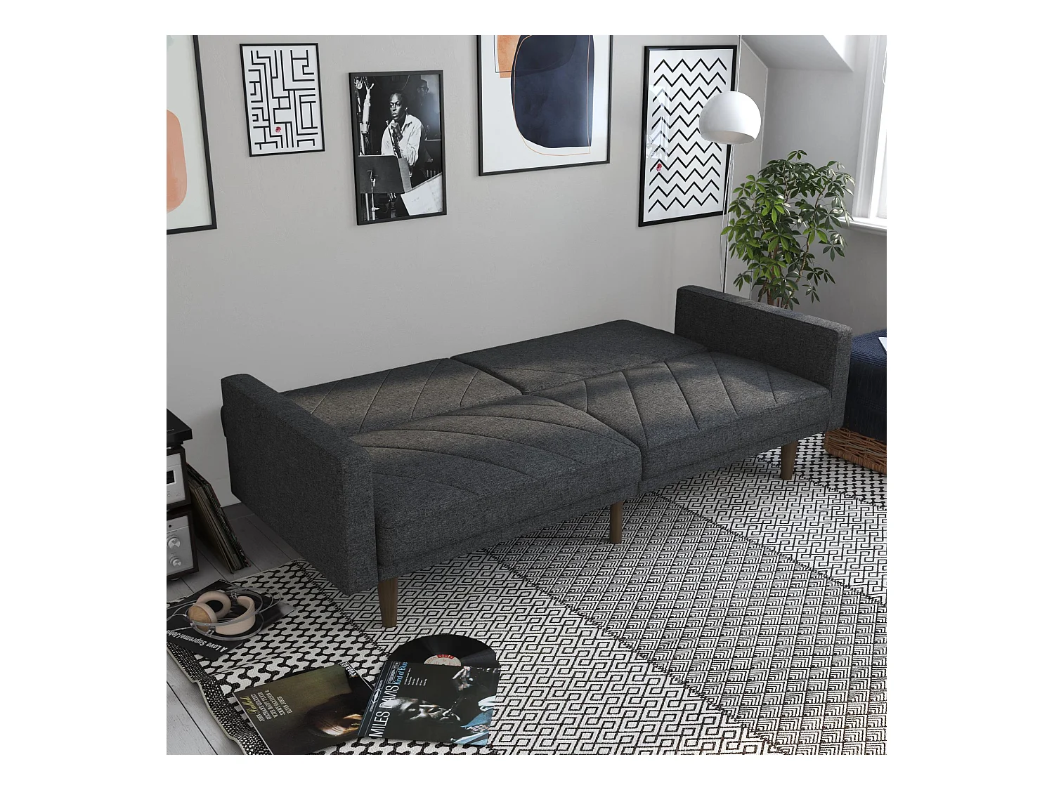 Paxson | Canapé-lit 2 places en gris lin