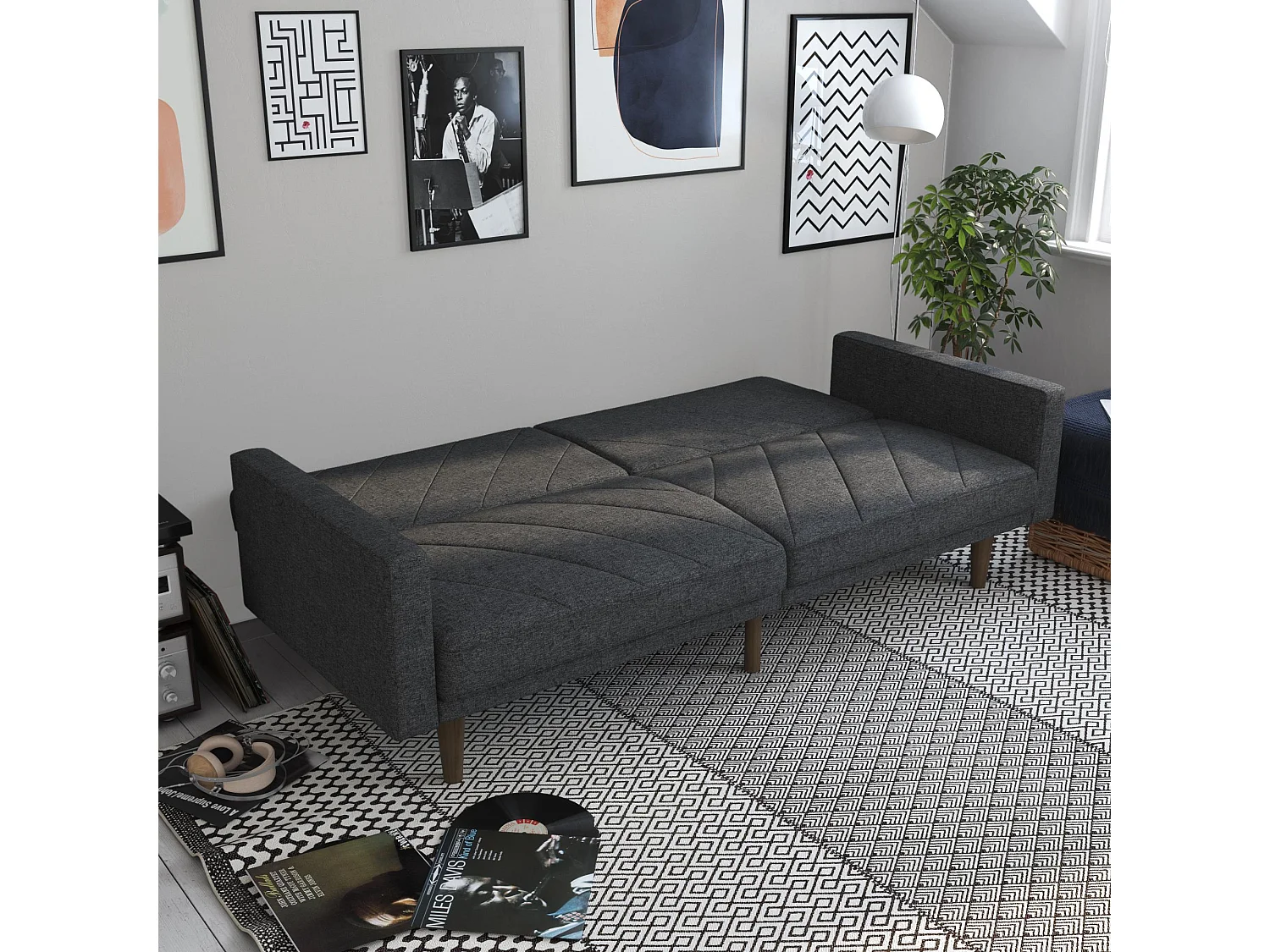 Paxson | Canapé-lit 2 places en gris lin