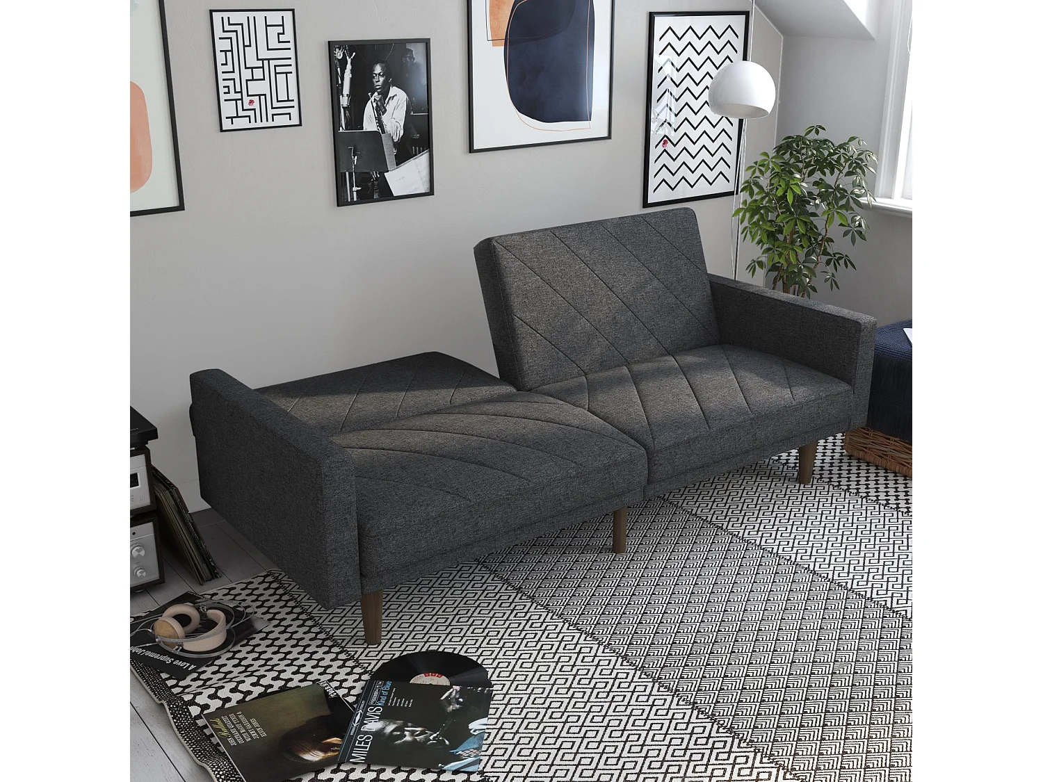 Paxson | Canapé-lit 2 places en gris lin