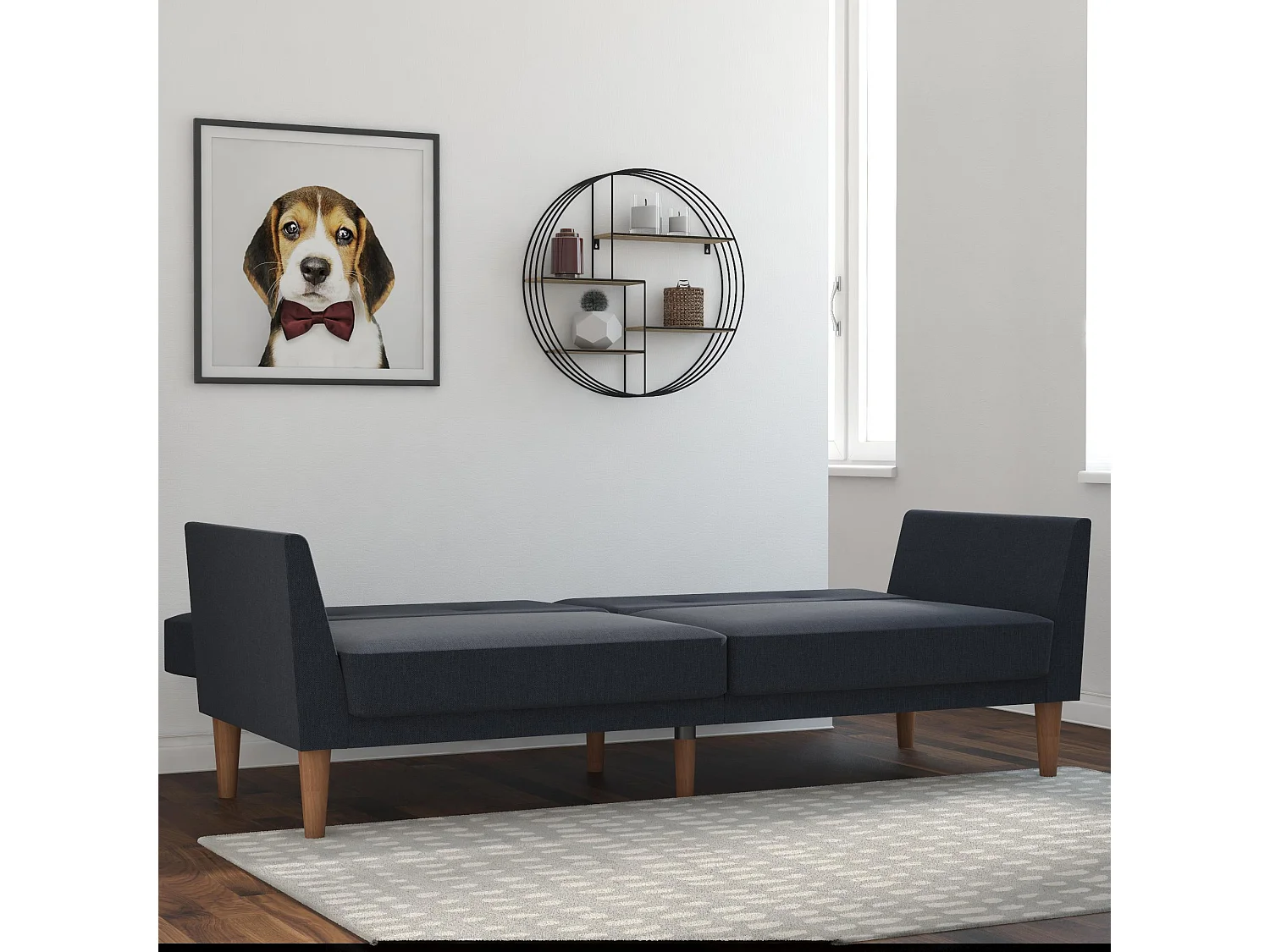 Regal | Canapé-lit 3 places, bleu lin