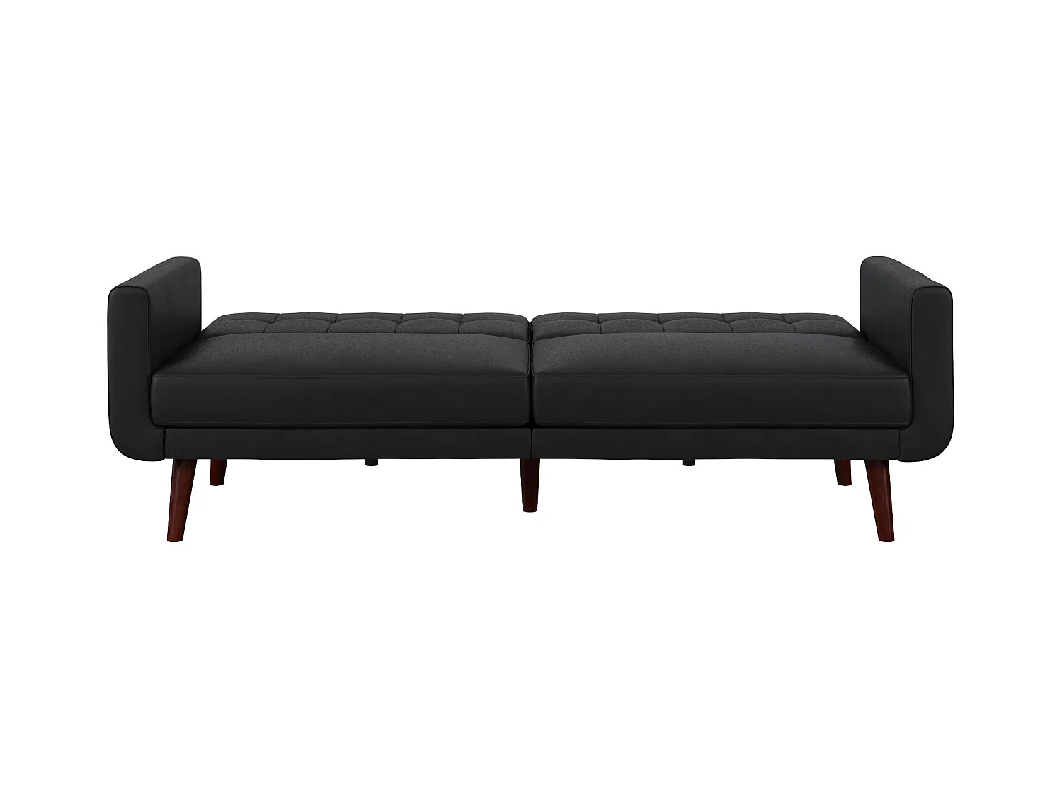 Divano letto 3 posti in ecopelle nero