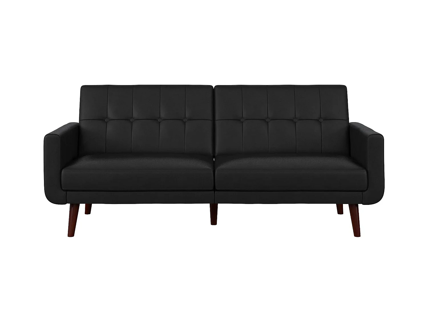 Divano letto 3 posti in ecopelle nero