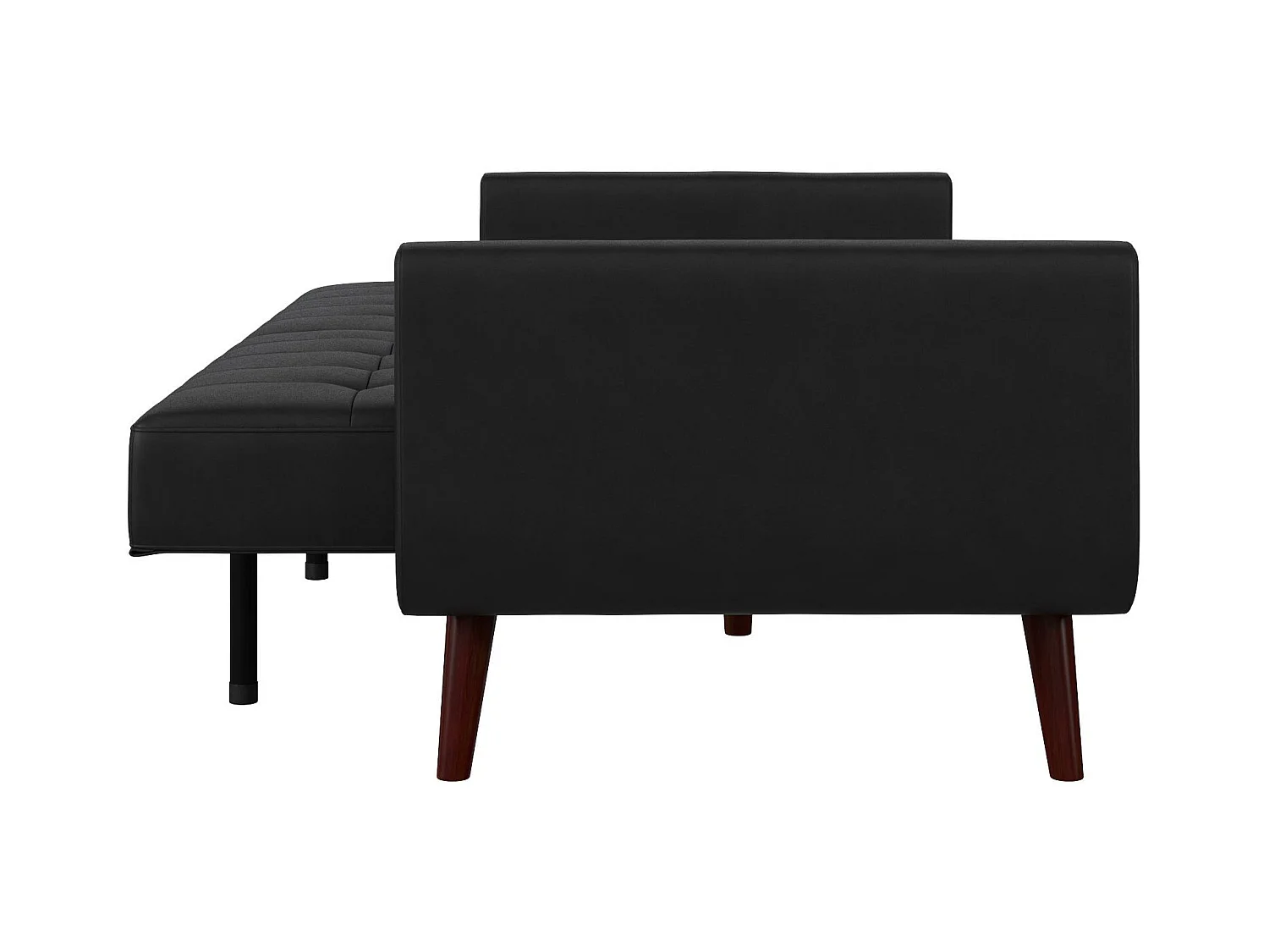 Divano letto 3 posti in ecopelle nero