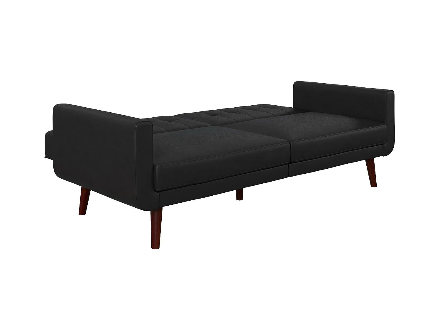 Divano letto 3 posti in ecopelle nero