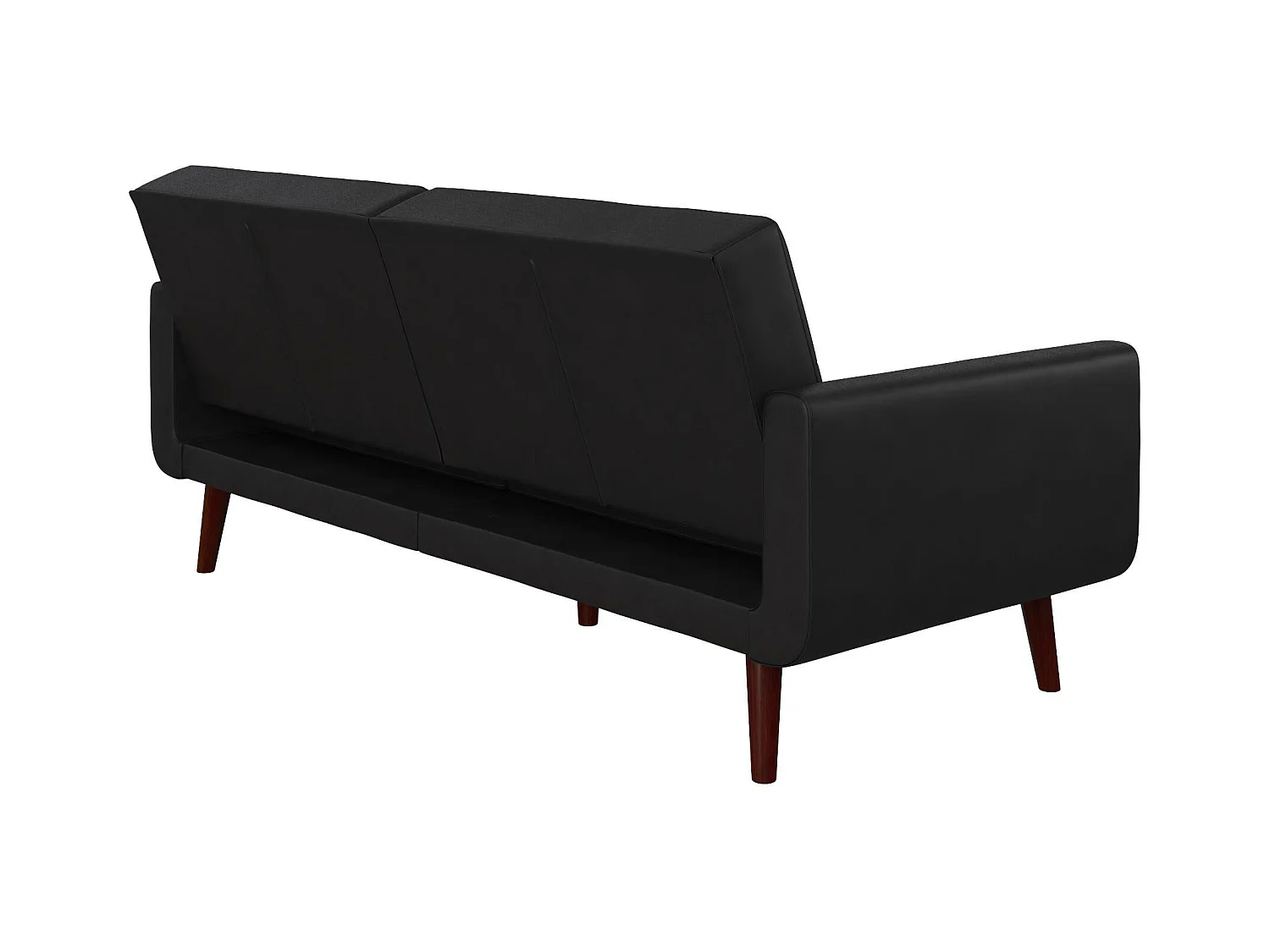 Divano letto 3 posti in ecopelle nero