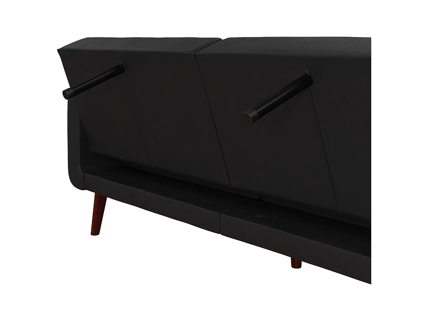 Divano letto 3 posti in ecopelle nero