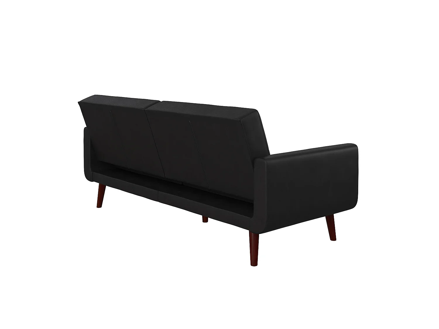 Schlafsofa 3 Sitze in Kunstleder Schwarz