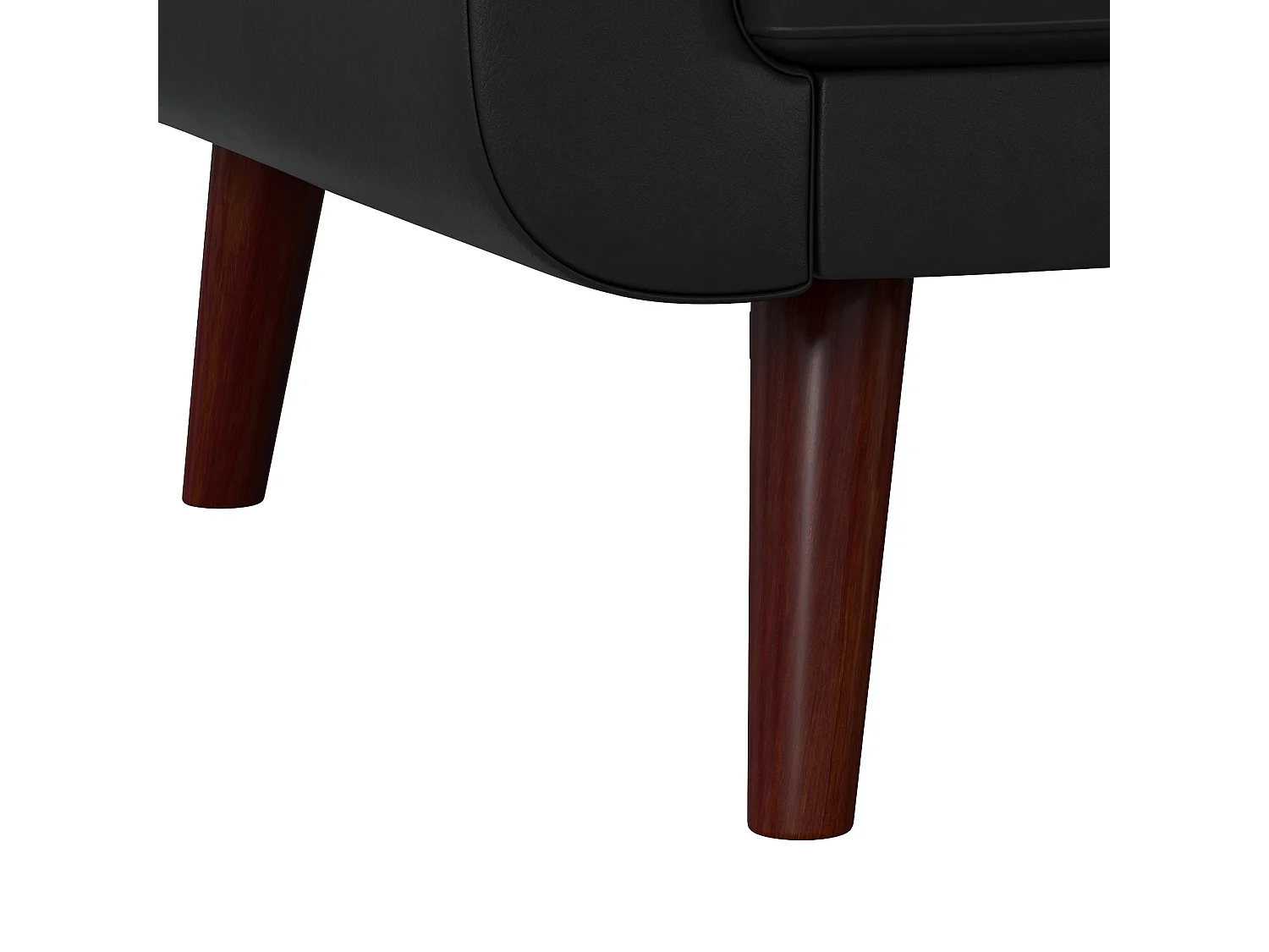 Schlafsofa 3 Sitze in Kunstleder Schwarz