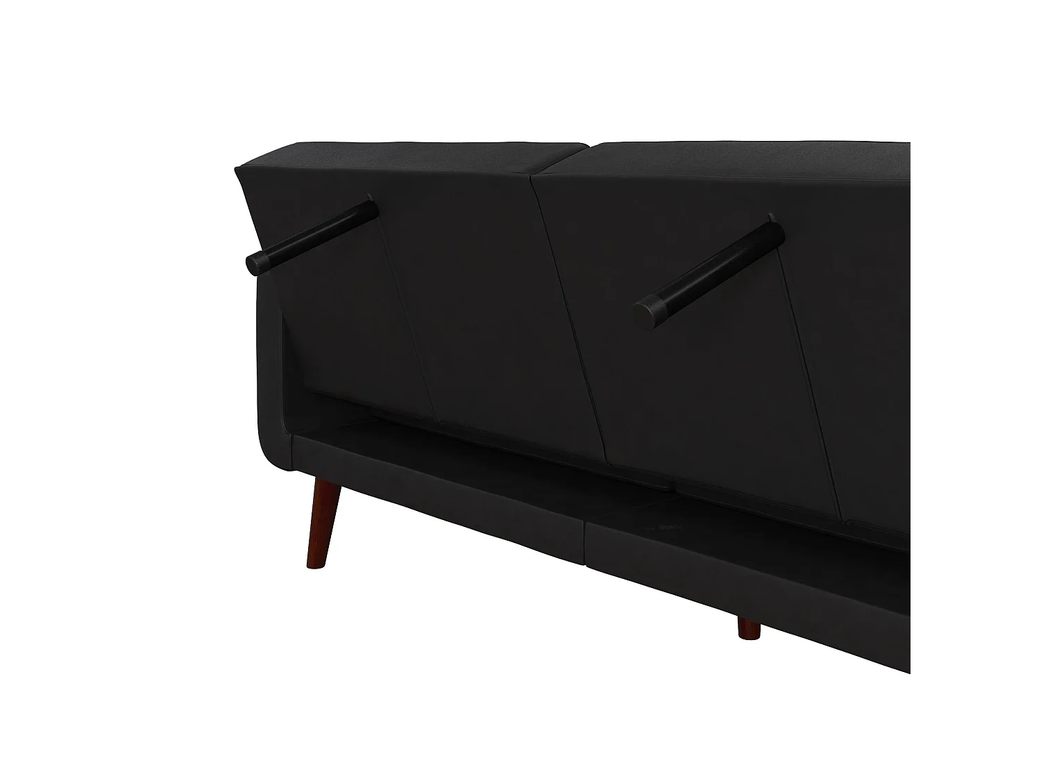 Schlafsofa 3 Sitze in Kunstleder Schwarz