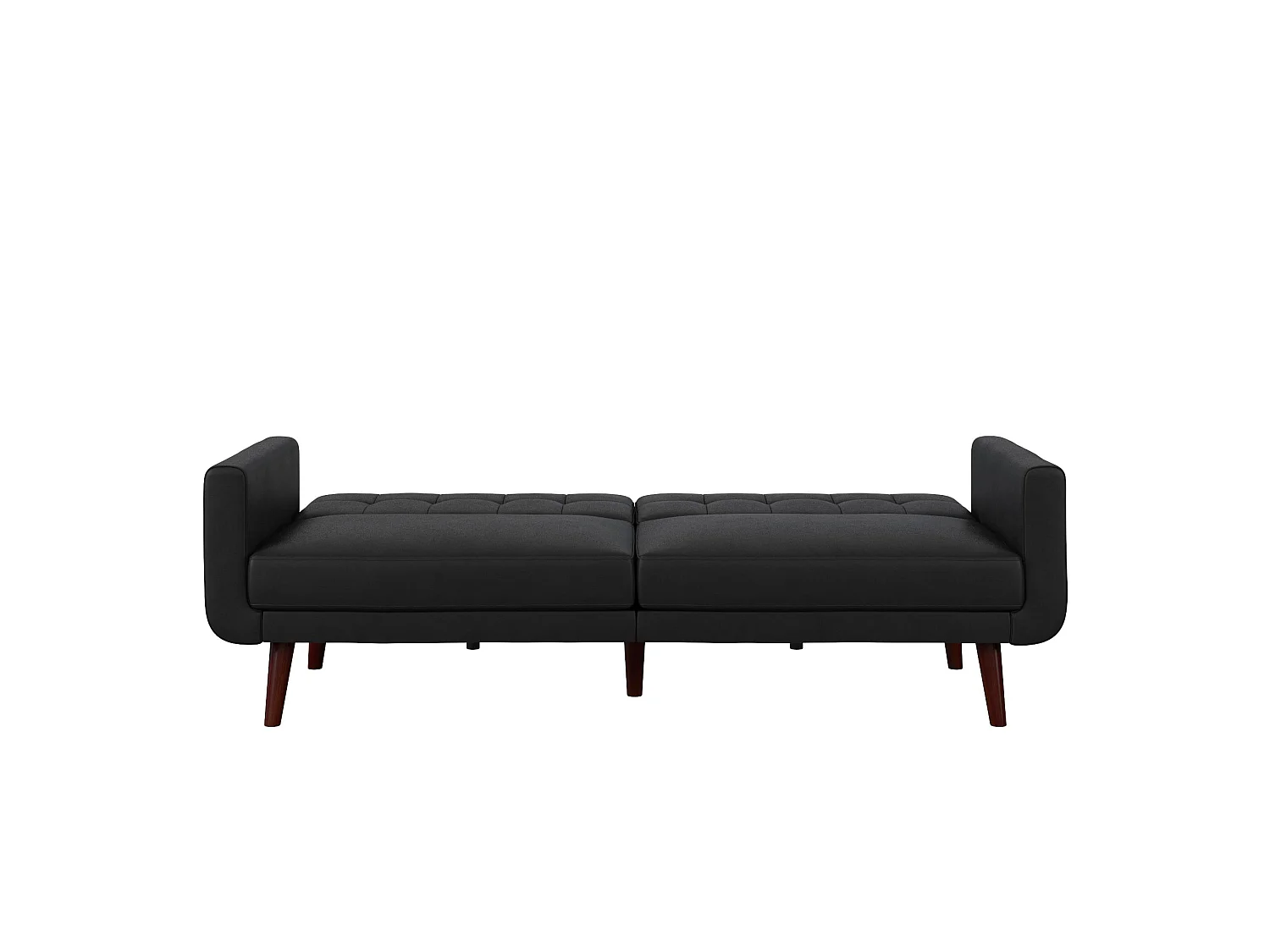 Schlafsofa 3 Sitze in Kunstleder Schwarz