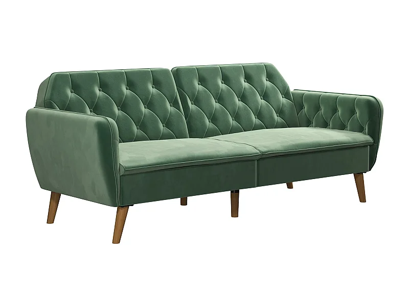 Sofá Cama 3 Plazas en Terciopelo Verde