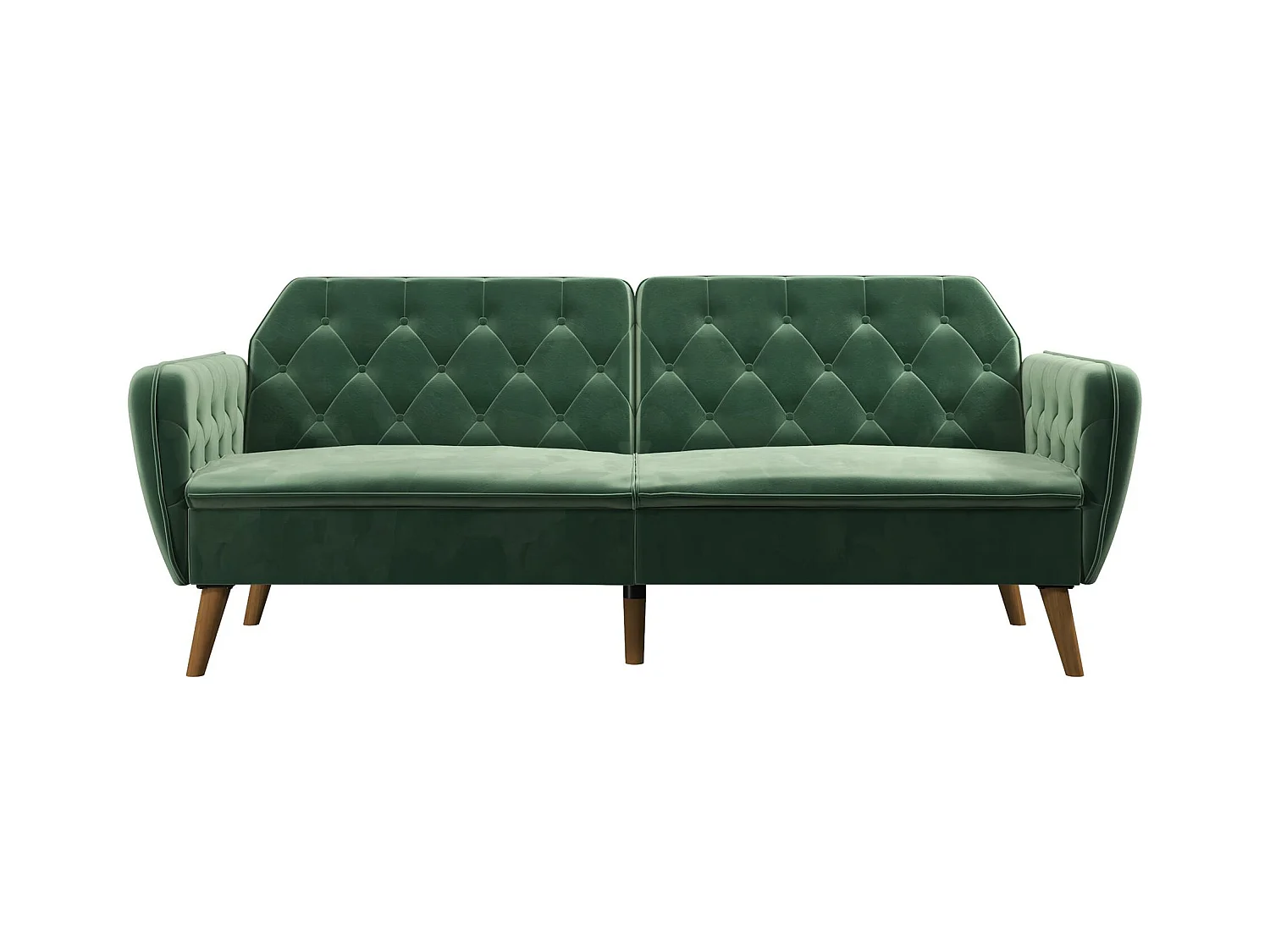 Sofá Cama 3 Plazas en Terciopelo Verde