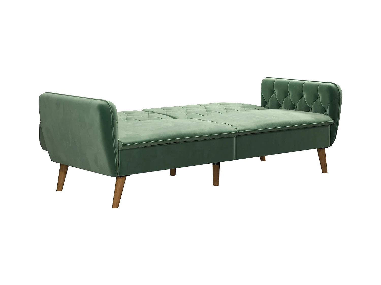 Sofá Cama 3 Plazas en Terciopelo Verde