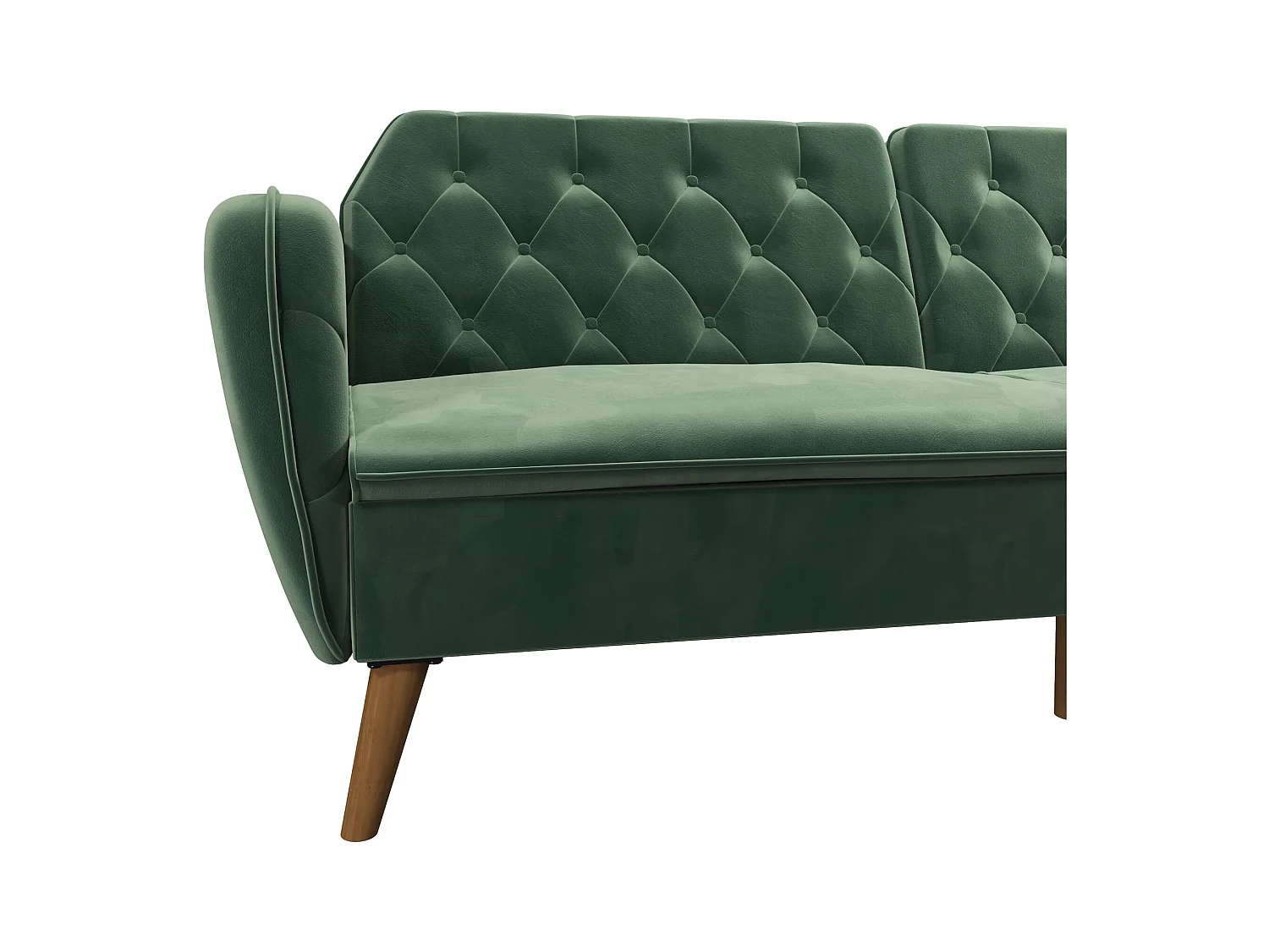 Sofá Cama 3 Plazas en Terciopelo Verde