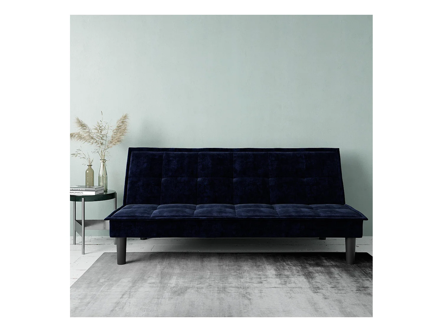 Otis | Canapé-lit 3 places en microfibre bleu