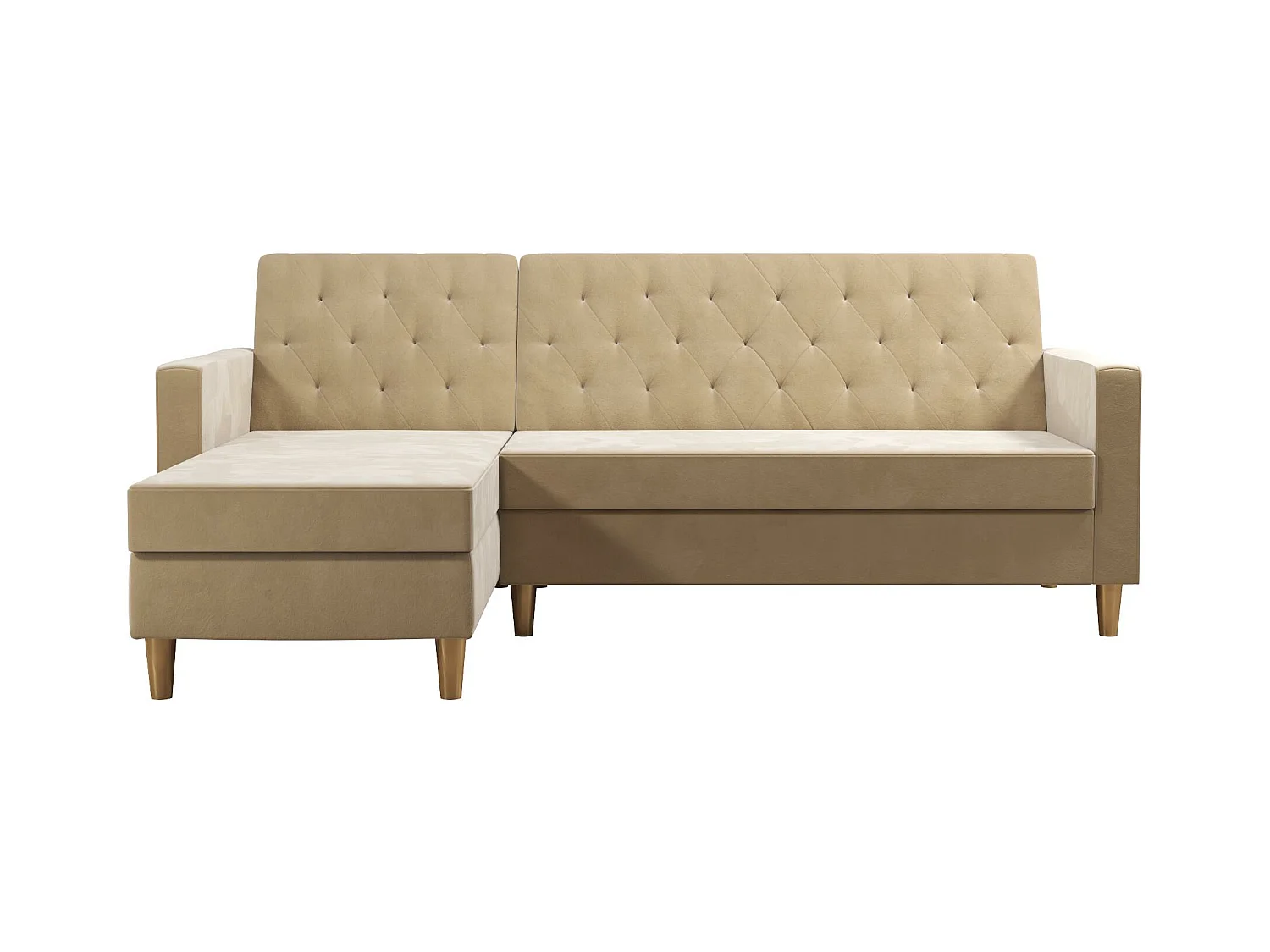 Liberty | Canapé-lit 3 places avec chaise longue en tissu ivoire