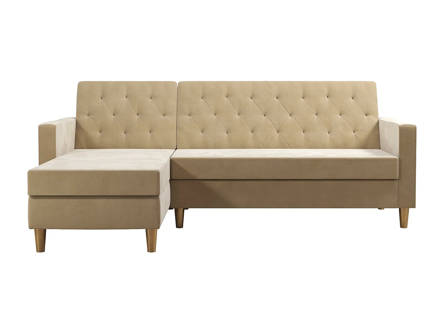 Liberty | Canapé-lit 3 places avec chaise longue en tissu ivoire