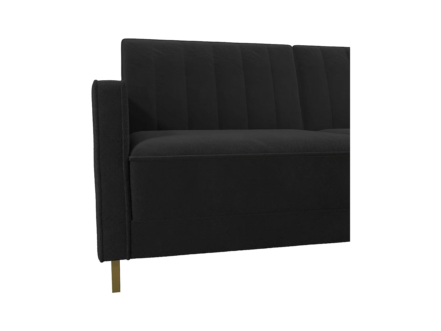 Slaapbank 3 zitplaatsen in vekvet Zwart