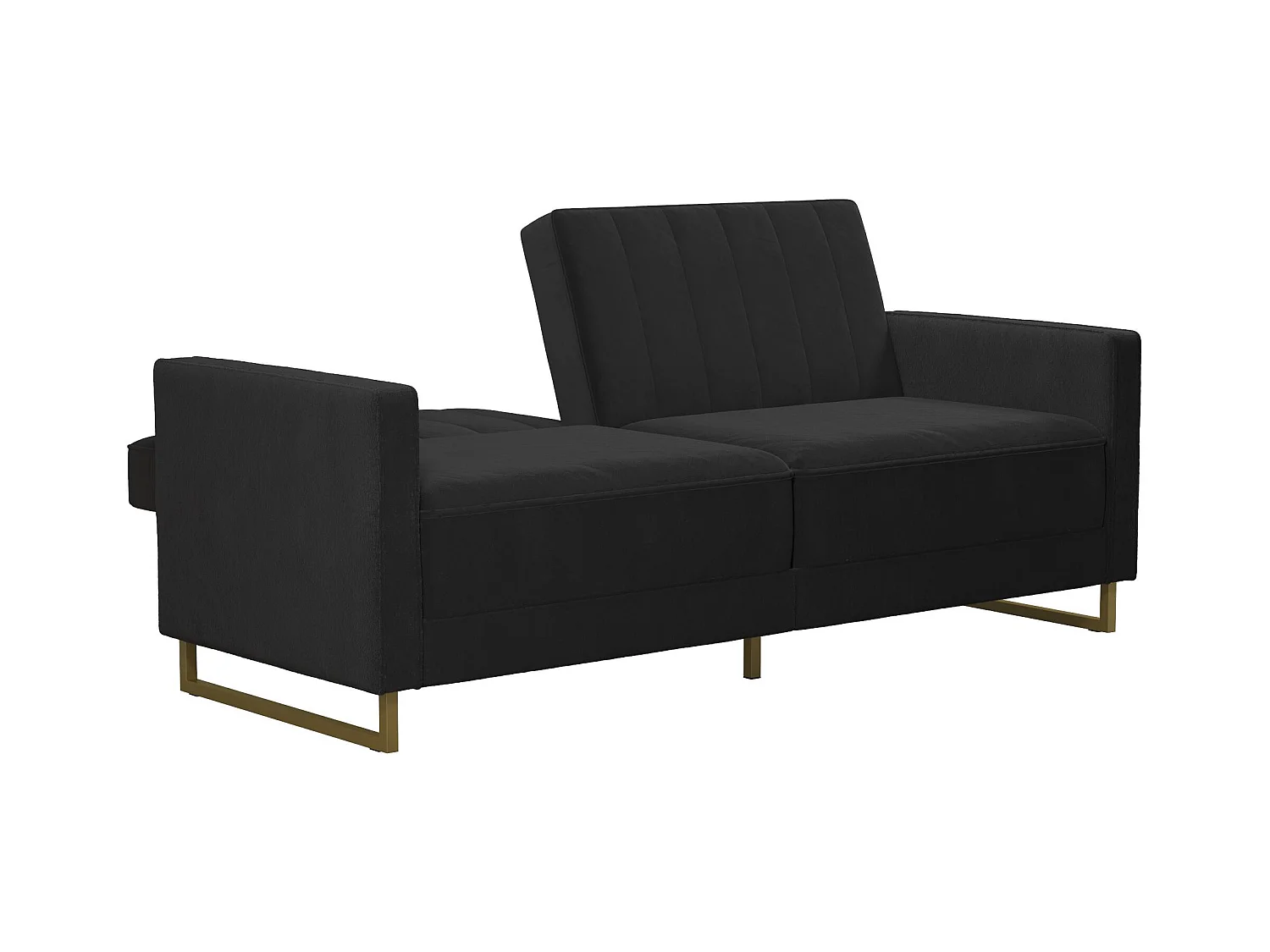 Slaapbank 3 zitplaatsen in vekvet Zwart