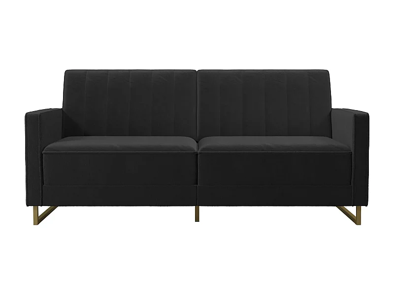 Divano letto 3 posti in vekvet nero