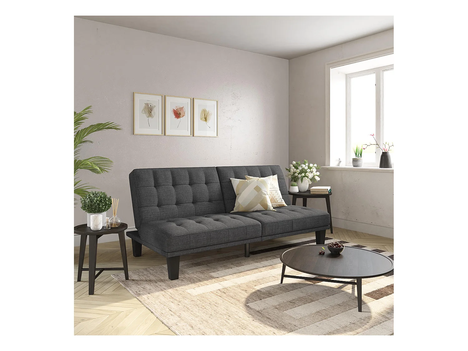 Dexter | Canapé-lit 3 places en gris lin