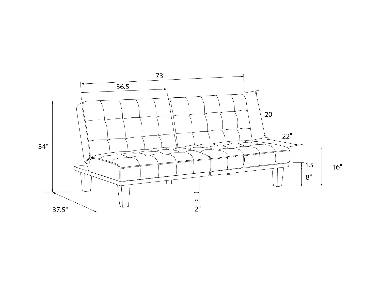 Dexter | Canapé-lit 3 places en gris lin